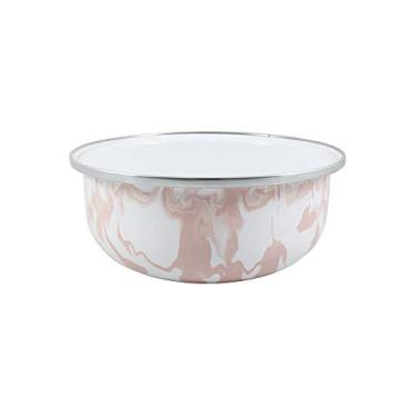 Imagem de Tigela Bojuda 18 Esmaltada Marmorida Rosa Claro - 1700 ml - Ewel