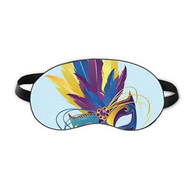 Imagem de Blue Feather Head Happy Carnival Of Venice Sleep Eye Shield Soft Night Blinfold Shade Cover