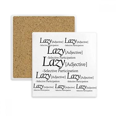 Imagem de Significado de preguiçoso, citação divertida, quadrado, porta-copos, suporte de subplaca, pedra isolante