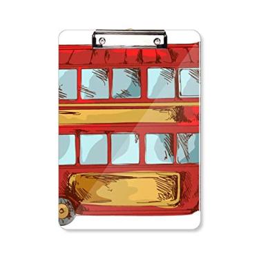 Imagem de Placa de apoio para prancheta de desenho animado Doubledecker Grã-Bretanha Country, pasta, bloco de notas A4
