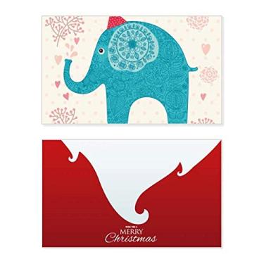 Imagem de Chapéu vermelho elefante bandeira azul colorida feriado feliz Natal cartão de parabéns mensagem de Natal letra
