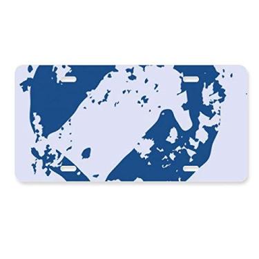 Imagem de DIYthinker Placa de licença com design simples de flecha, estampa redonda, decoração de aço inoxidável para automóvel