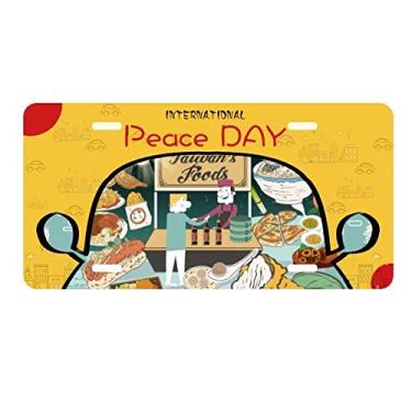 Imagem de DIYthinker Placa de licença Taiwan Travel Night Market Snake para decoração de carro, dia da paz