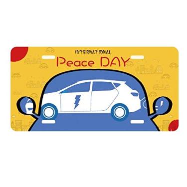 Imagem de DIYthinker Placa de carro Plug Energy para proteger o meio ambiente Placa de carro Decoração Dia da Paz