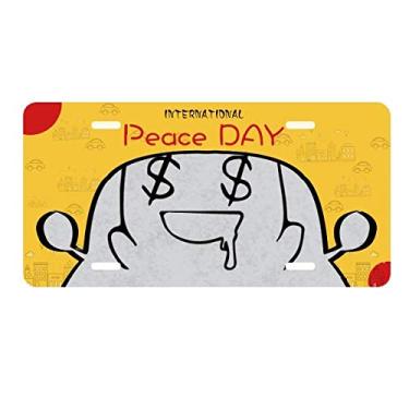 Imagem de DIYthinker Placa de carro Make Fortune Black Cute Chat Happy Placa de carro Decoração Dia da Paz