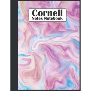 Imagem de Cornell Notes Notebook: Cute Liquid Marble Journal With Picture Space And Nifty Large College Ruled Lines, Medium Lined Journal Gift for Students And ... Note Taking System for School And University