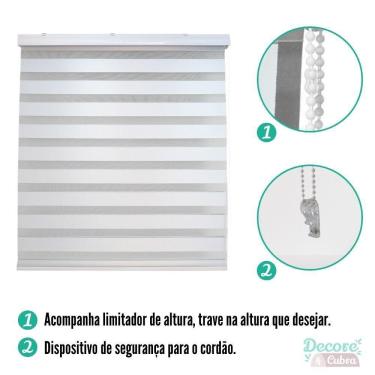 Imagem de Persiana Zebra Blackout 120Larg X 150Alt Branca Gelo
