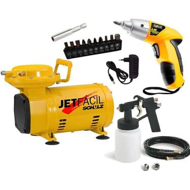 Imagem de Compressor de Ar Direto JET FÁCIL com Kit e Parafusadeira 