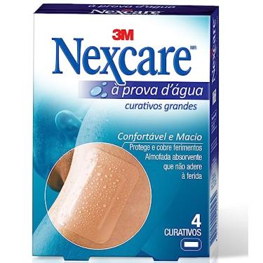 Imagem de Nexcare, 3M, Curativos Grandes, À Prova D'Água, 4 unidades