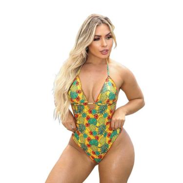 Imagem de Maiô Engana mamãe Estampa Abacaxi e Calcinha Empina Bumbum