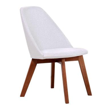 Imagem de cadeira lucca linho off white e castanho