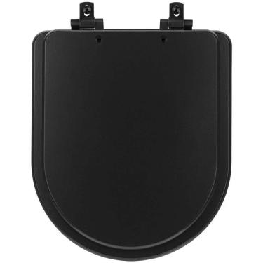 Imagem de Assento Sanitário MDF Soft Close Nexo Onix (Preto Fosco) para Vaso Roca com Ferragem Preta