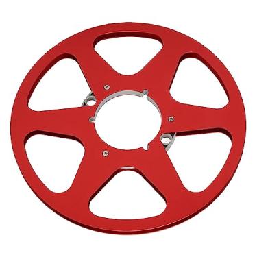 Imagem de Carretel de Recolhimento de 1/4 de 10 Polegadas, Carretel de Fita Vazia 6 Furos de Resistência Ao Liga de Alumínio para Rebobinador a Carretel Toca-fitas (Vermelho)