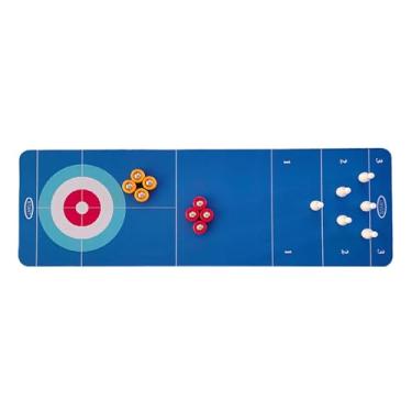 Imagem de Amagogo Jogo de Mesa de Shuffleboard Interno Portátil, Jogo de Boliche, Conjunto de Jogo de Tabuleiro 3 em 1 com Tapete de Jogo