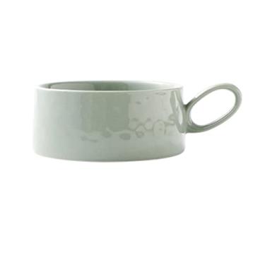 Imagem de 14 Oz Caneca De Sopa Soup Bowls Com Alças, Conjunto De Pratos Cerâmicos Para Café Da Manhã Para Sanduíches De Café Da Manhã E Tigelas De Cereais Para Servir-Luz verde-Tigela de café da manhã