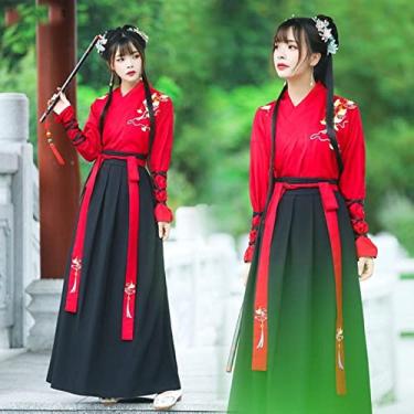 Imagem de Fantasia antiga chinesa plus size Hanfu masculino cavaleiro da antiguidade estudioso cosplay feminino terno chinês homem roupas orientais