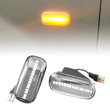 Imagem de QKLsudua 1 par de luzes marcadoras dianteiras de LED dinâmicas compatíveis com Hon-da Ci-vic Ac-ura Int-egra Type-R DC2 RSX DC5 NSX NA1 NA2 Repetidor luzes de sinal - branco cristal