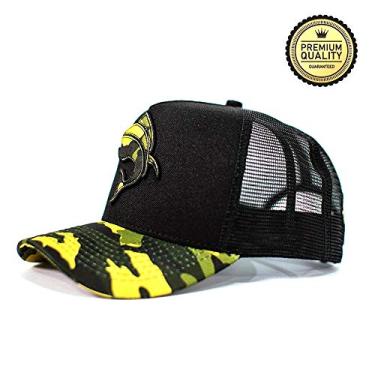 Imagem de Boné Vida de Pescador Premium Ajustável com Tela Camuflado Preto