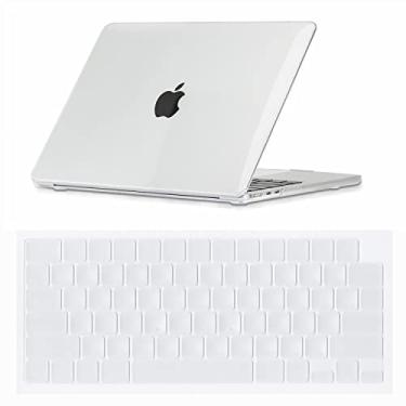 Imagem de Se7enline Capa para laptop compatível com MacBook Air M2 2022 capa rígida de cristal transparente para Mac Air de 13,5 polegadas A2681