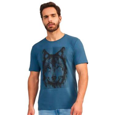 Imagem de Camiseta Acostamento Big Wolf Ou24 Azul Masculino