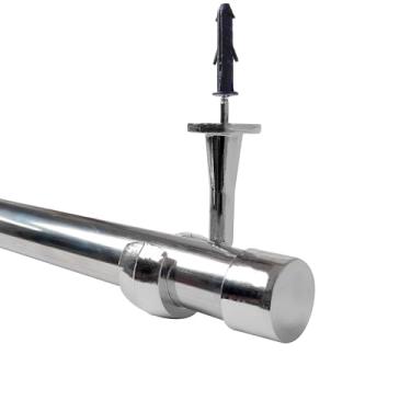 Imagem de Kit Varão Cortina Teto 2,00m 28mm Suporte Gesso Drywall Luxo