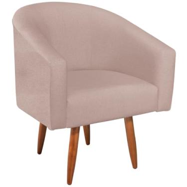 Imagem de Poltrona Cadeira Decorativa Luiza Pés Palito Suede Sala Estar Salão de Beleza Recepção Escritório e Penteadeira Doce Sonho Móveis (Rosê)