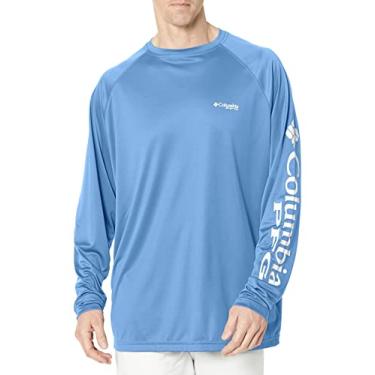 Imagem de Columbia Camisa masculina de pesca de manga comprida Terminal Tackle, boné branco/logotipo branco, 2X, Boné branco/logotipo branco, 2X
