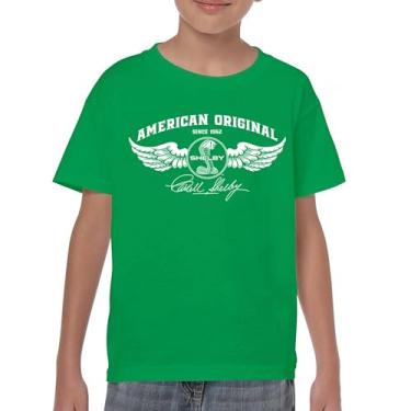 Imagem de Camiseta juvenil American Original Shelby Since 1962 Cobra Wings Classic Muscle Car GT500 Mustang Powered by Ford Kids, Verde, GG