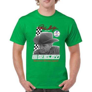 Imagem de Camiseta masculina Carroll Shelby Signature GT500 Mustang Muscle Car American Racing Legend Lives Powered by Ford, Verde, GG