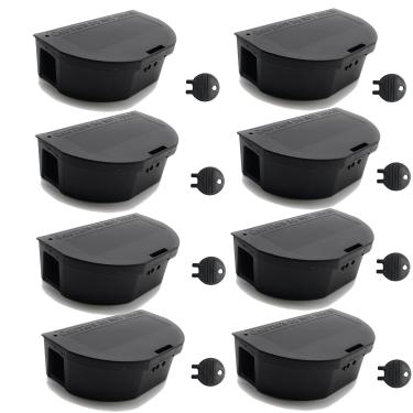 Imagem de Pacote com 8 - Estações de Isca de Mouse – Ratos, Toupeiras ou Pequenas Armadilhas para Roedores – Caixa de Isca de Controle de Roedores Interna Reutilizável