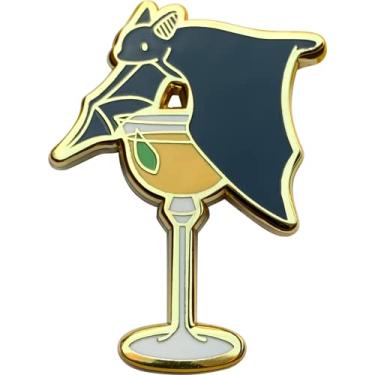 Imagem de Bacardi Alfinetes esmaltados de coquetel para aventais de barman, jaquetas, mochilas e bolsas, lapelas de camisa e terno, broche de crachás de botão, joias modernas, Níquel, Sem pedras preciosas