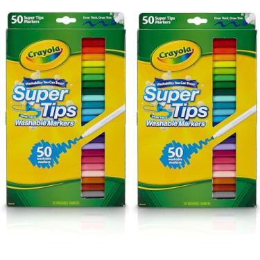 Imagem de Crayola marcadores de pontas super, marcadores laváveis, presente, 50 unidades