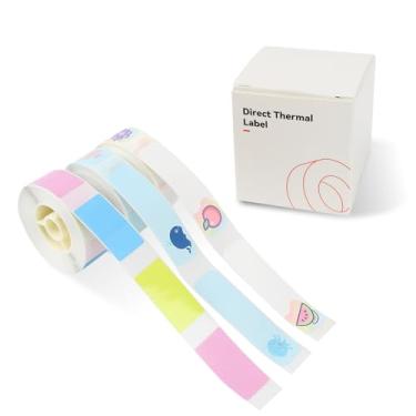 Imagem de 3 Rolos D110/D11 Mini Redondos, Frutas, Peixes Fofos, Coloridos, Etiquetas, Tamanho da Roupa, Etiqueta Impermeável para Creches, Garrafas de Pedreiro, Recipiente de Comida, Despensa de Cozinha,