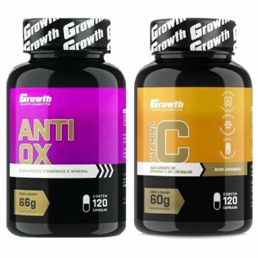 Imagem de Anti-Ox Antioxidante 120 Caps + Vitamina C 120 Caps Growth