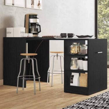 Imagem de Aparador Com Mesa Dobrável Cantinho Do Café Ibiza Preto