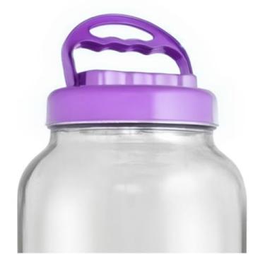 Imagem de Conserva Pote De Vidro, 3 Litros, Com Tampa De Alça Plástica (Roxo)