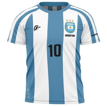 Imagem de Camiseta Filtro UV Infantil Argentina Retrô Albiceleste-Masculino