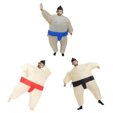 Imagem de LePvo 3 Pack Inflatable Adult Sumo Costume Wrestler Wrestling Suits Inflatable Costume Inflatable Halloween Costumes for Men Women Halloween Cosplay Party