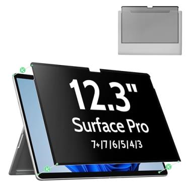 Imagem de Protetor de tela Nano Privacy para Microsoft Surface Pro 7+/7/6/5/4/3 - Protetor de tela reutilizável Surface Pro 7 de 12,3 polegadas, película antirreflexo, filtro antiluz azul, escudo removível,