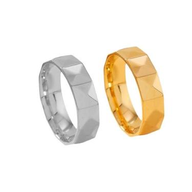 Imagem de Loqimu Conjunto de 2 anéis simples de casal para mulheres e homens, de aço inoxidável, conjunto de anéis midi empilháveis, Aço inoxidável, Sem pedra preciosa