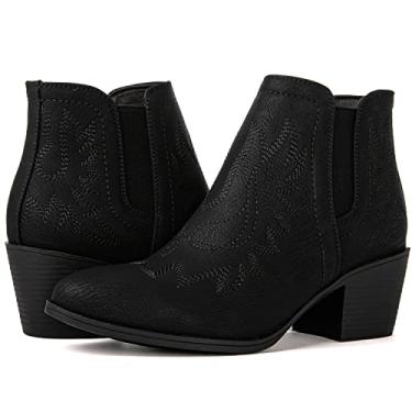 Imagem de GLOBALWIN Botas femininas de cano curto The Western Cowboy Cowgirl, 21yy01 Preto 2, 36
