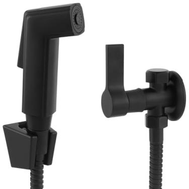 Imagem de Ducha Higiênica Completa Com Derivação Quadrado Preto Fosco Black