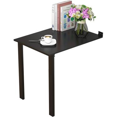 Imagem de Mesa suspensa de parede, mesa de jantar dobrável classe E0, mesa lateral dobrável de dupla função, mesa de bar, móveis que economizam espaço, preto, 80X60CM