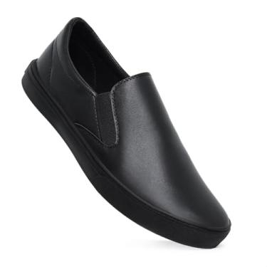 Imagem de Tênis Sapatênis Casual Slip On Iate Sem Cadarço Calce Fácil Moderno Leve Confortável Unissex (Preto, BR, Adulto, Numérico, 35)