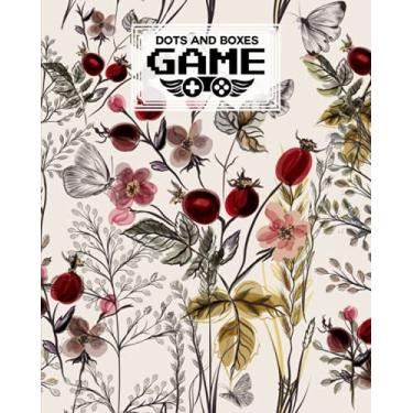 Imagem de Dots And Boxes Game: Vintage Floral Cover Dots And Boxes Game, A Classic Strategy Game - Large and Small Playing Squares, 120 Pages, size 8" x 10" by Rosita Brandt