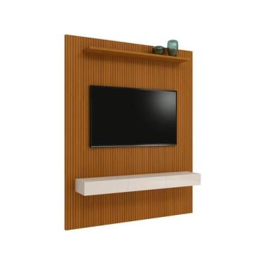 Imagem de Painel para TV até 75 EDN Móveis Turin, Off White e Cedro