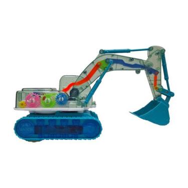 Imagem de RetroEscavadeira Infantil Bate Volta Som E Luz Brinquedo top - LI WEI 
