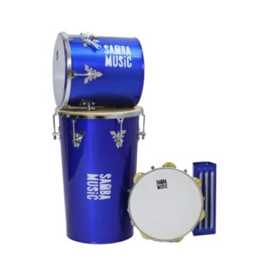 Imagem de Kit samba pagode phx ksm-01 rebolo recoreco repique pandeiro, Azul