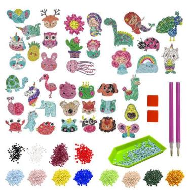 Imagem de kit de adesivos pintura infantil diamante para crianças diamond painti
