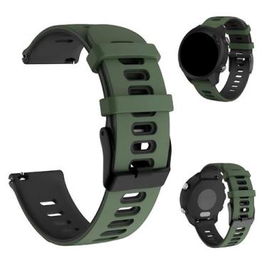 Imagem de Pulseira 22mm e 20mm Silicone Color p/ Relógio c/ Pinos - Poolsy, Verd